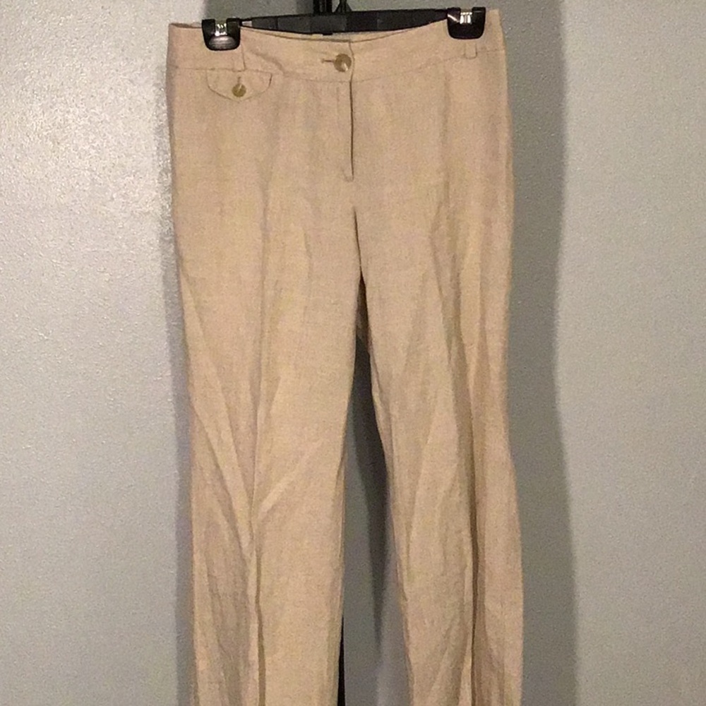 Ann Taylor Loft Julie Fit Linen Pants Size 2 Tan